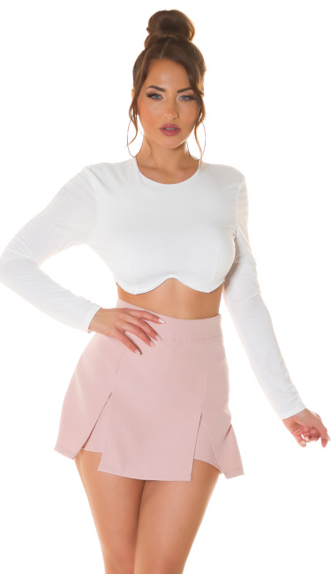 musthave crop top langmouw wit